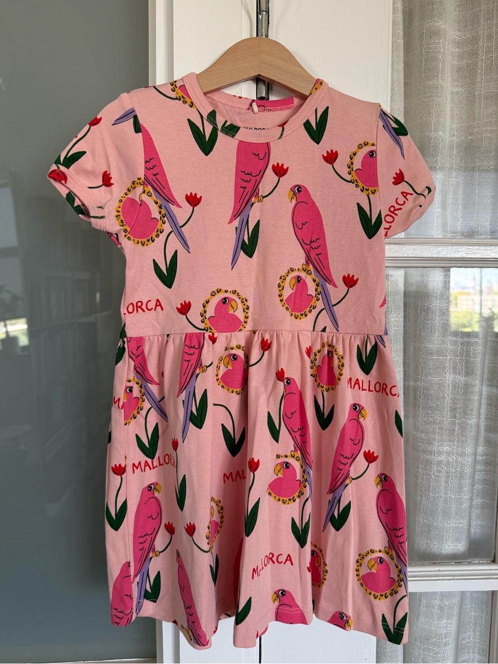 Mini Rodini Pink Parrot Print Dress